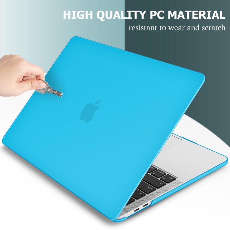 May Chen Compatible with MacBook Pro 13 inch Case 2020 2021 Release Model A2338 M1 A2251 A2289, Plastic Hard Shell Case with Keyboard Cover for MacBook Pro 13 Touch Bar Fits Touch ID, Matte Blue - Image 3